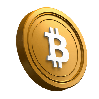 Mierne sklonená minca Bitcoin (BTC) v dizajne hero sekcie