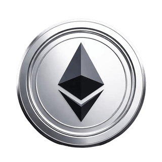 Grafický element s mincou Ethereum (ETH), voľne plávajúci